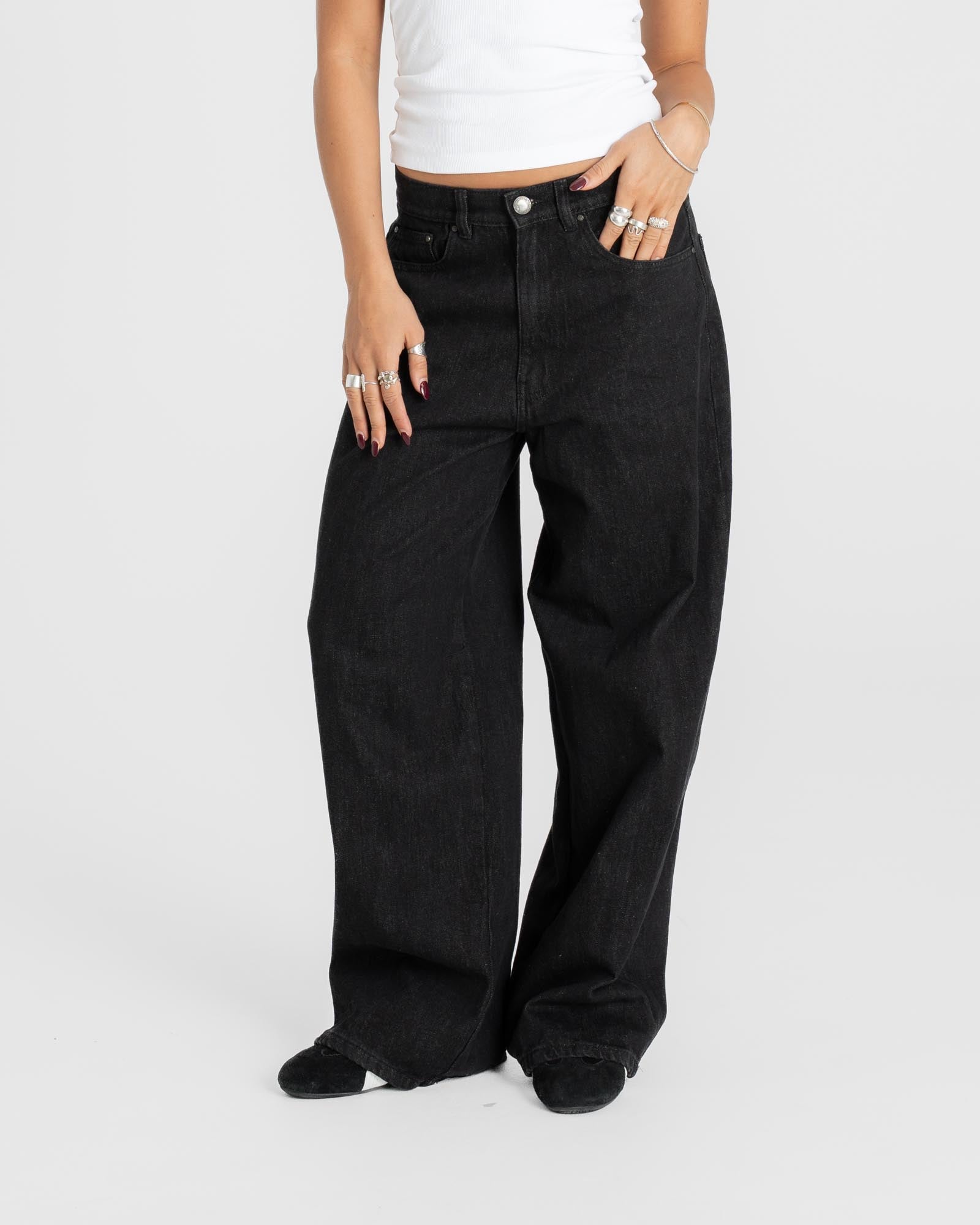 Baggy denim jeans black